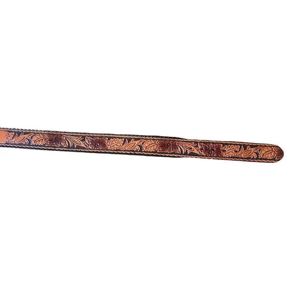 Hand‑Tooled USA‑Made Western Leather Belt